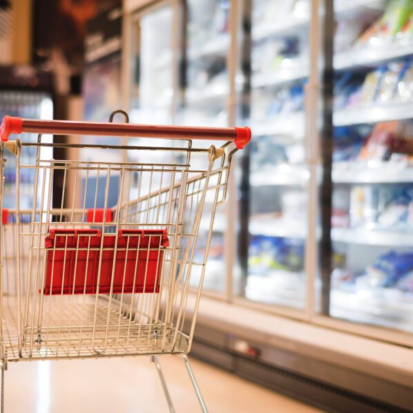 Foto eines Einkaufswagens in Supermärkten